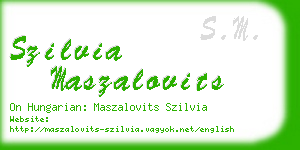 szilvia maszalovits business card